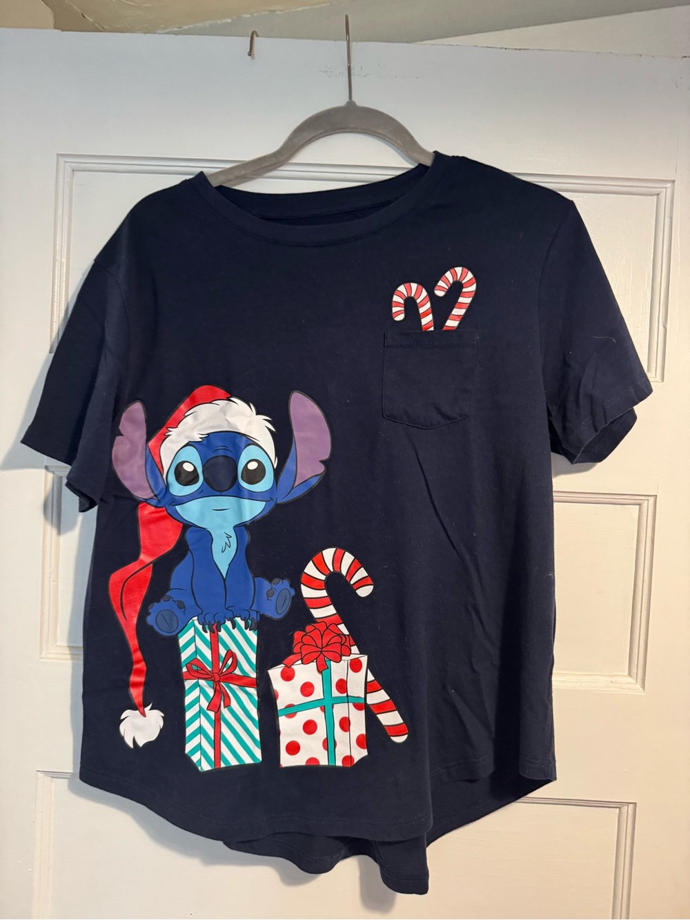 Disney Navy Blue Stitch Holiday Graphic Tee